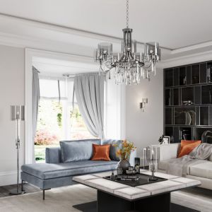4890/5 HALL ODL_EX23 черный хром/дымчатый/ металл/стекло Люстра E14 5*40W NICOLE