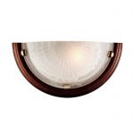 036 GL-WOOD SN 111 Бра стекло/белое/темный орех E27 1*100Вт 360х180 LUFE WOOD